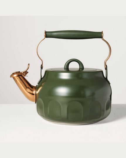 1.9 litres Stainless Steel Arch Cutout Teapot in Dark Green