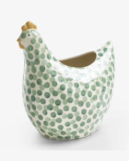 Sage Green Chicken Utensil Pot
