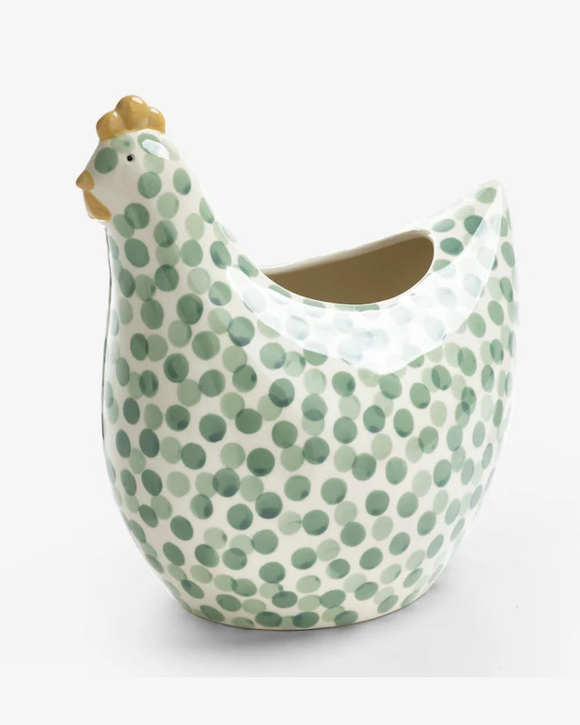 Sage Green Chicken Utensil Pot
