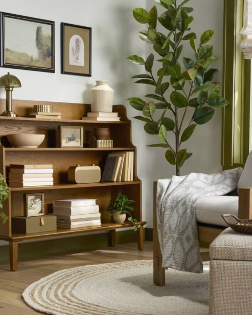 Trellis Pattern Cotton Throw Blanket Green/Cream