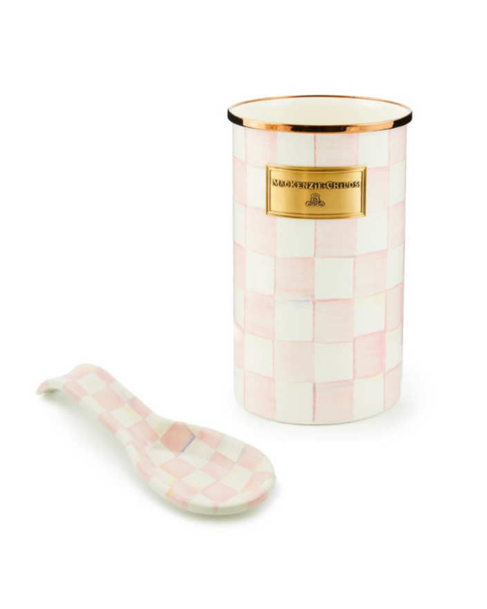 Rosy Check Enamel Kitchen Set