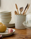 French Grey Ruffle Utensil Crock