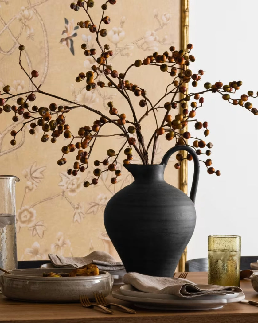 Ravine Black Ceramic Jug Vase