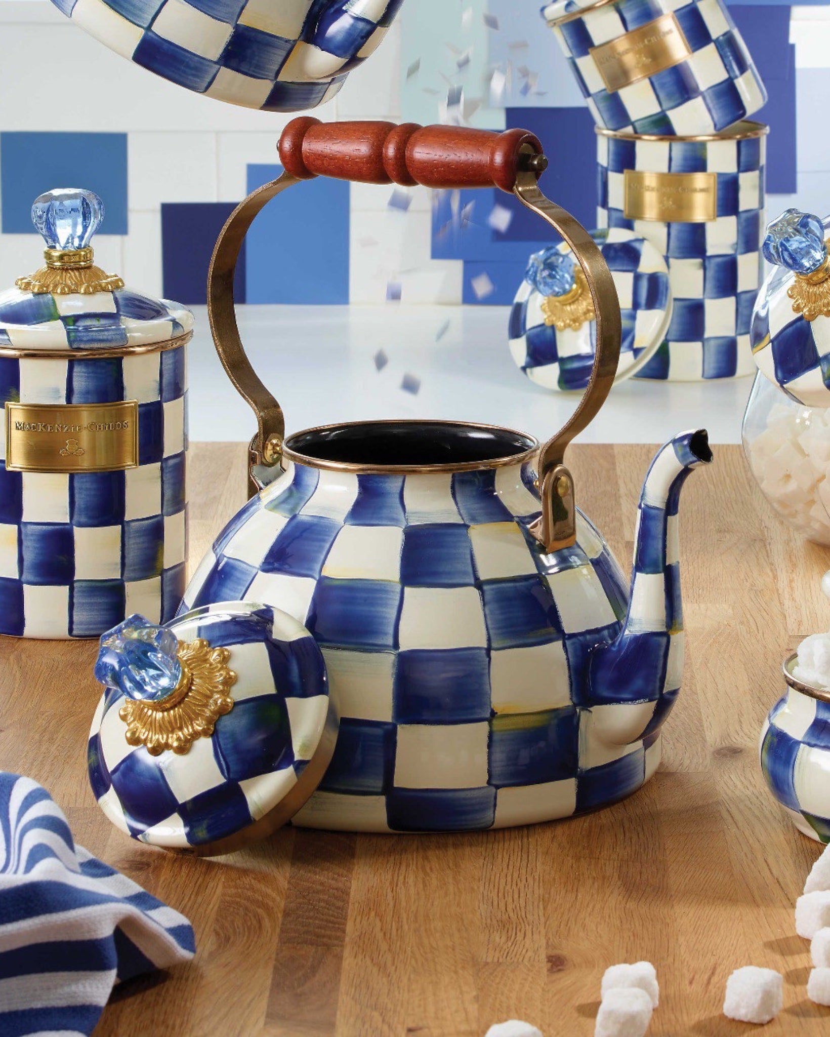 Royal Check Enamel Tea Kettle