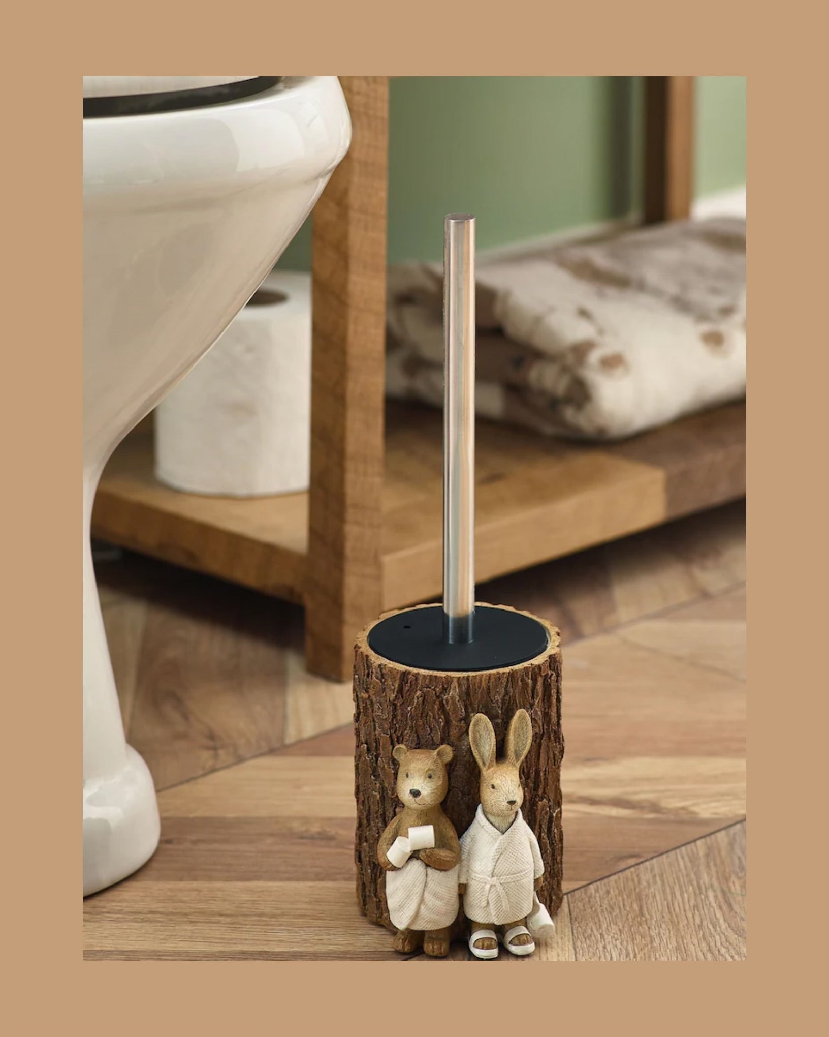 Bear and Bunny Natural Woodland Spa Toilet Brush