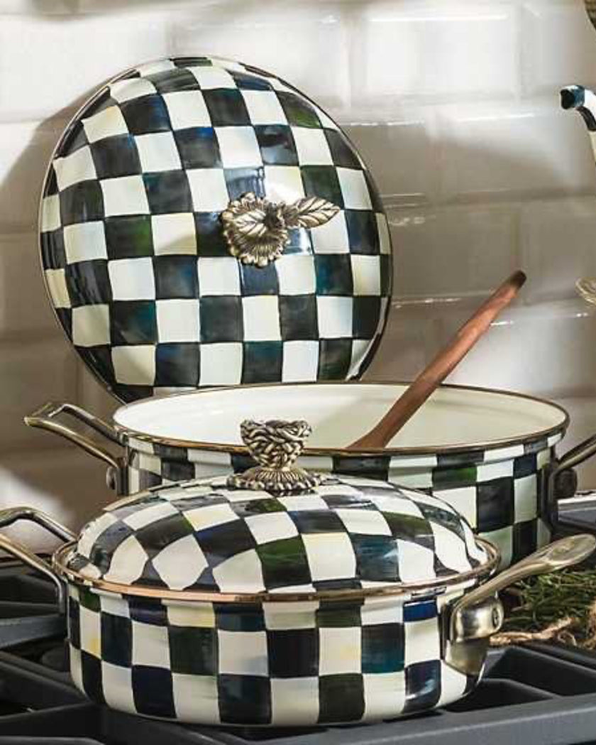 Courtly Check Enamel Casserole 5QT