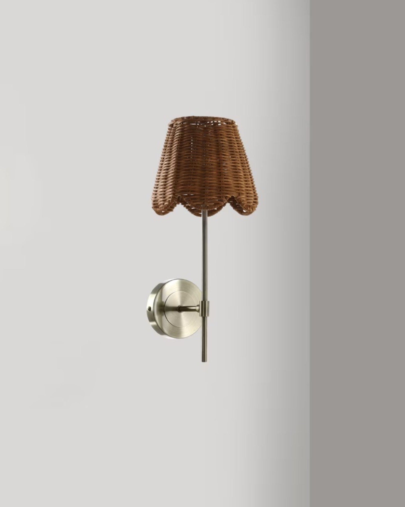 Madeline Rattan Scalloped Wall Light