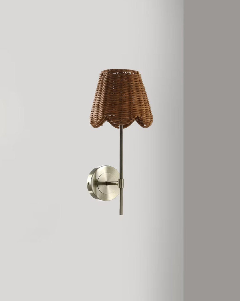 Madeline Rattan Scalloped Wall Light