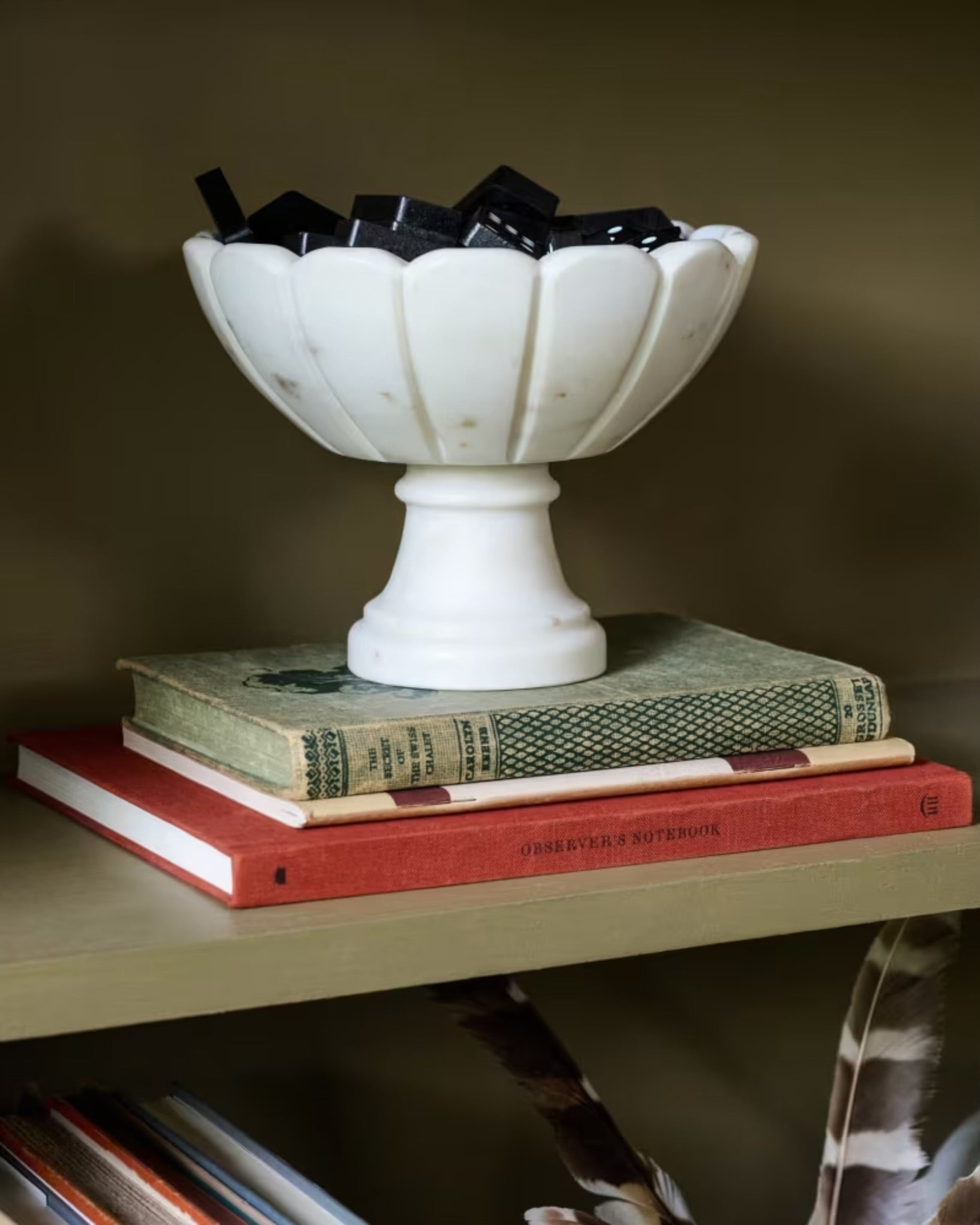 Marble Scalloped Accent Bowl