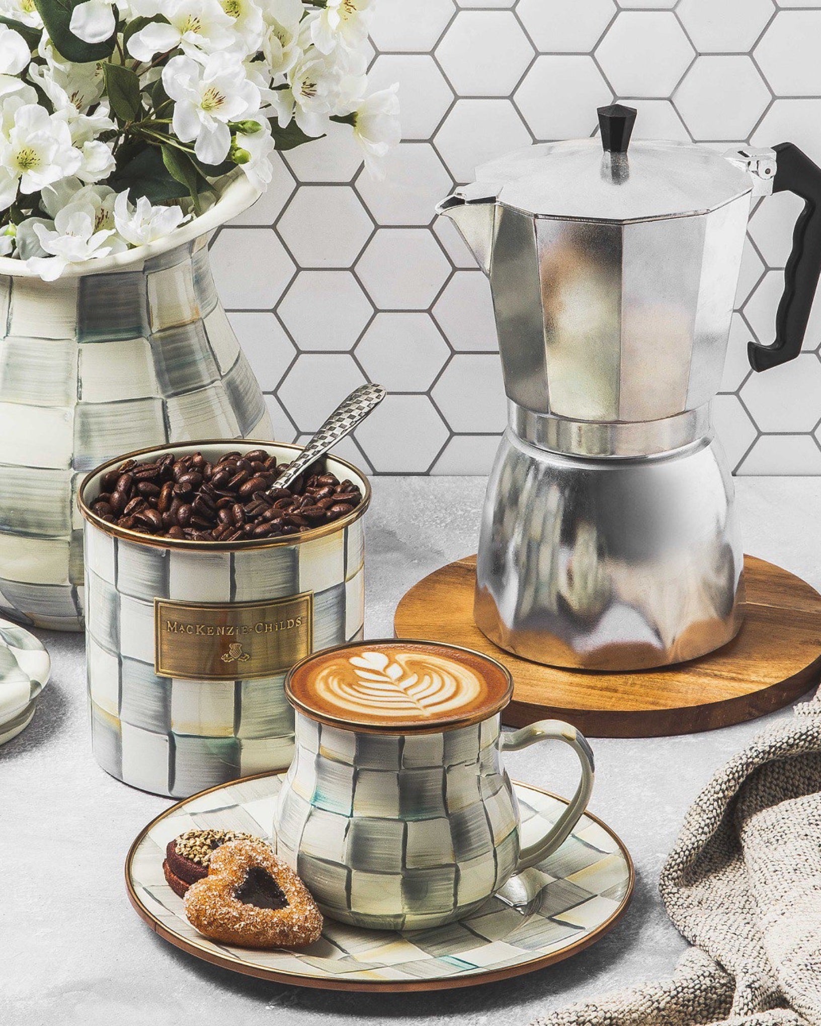 Sterling Check Mug (Set of 2)