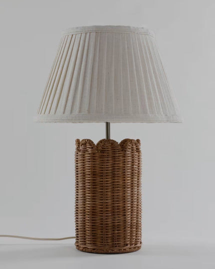 Carrie Rattan Scalloped Table Lamp Large