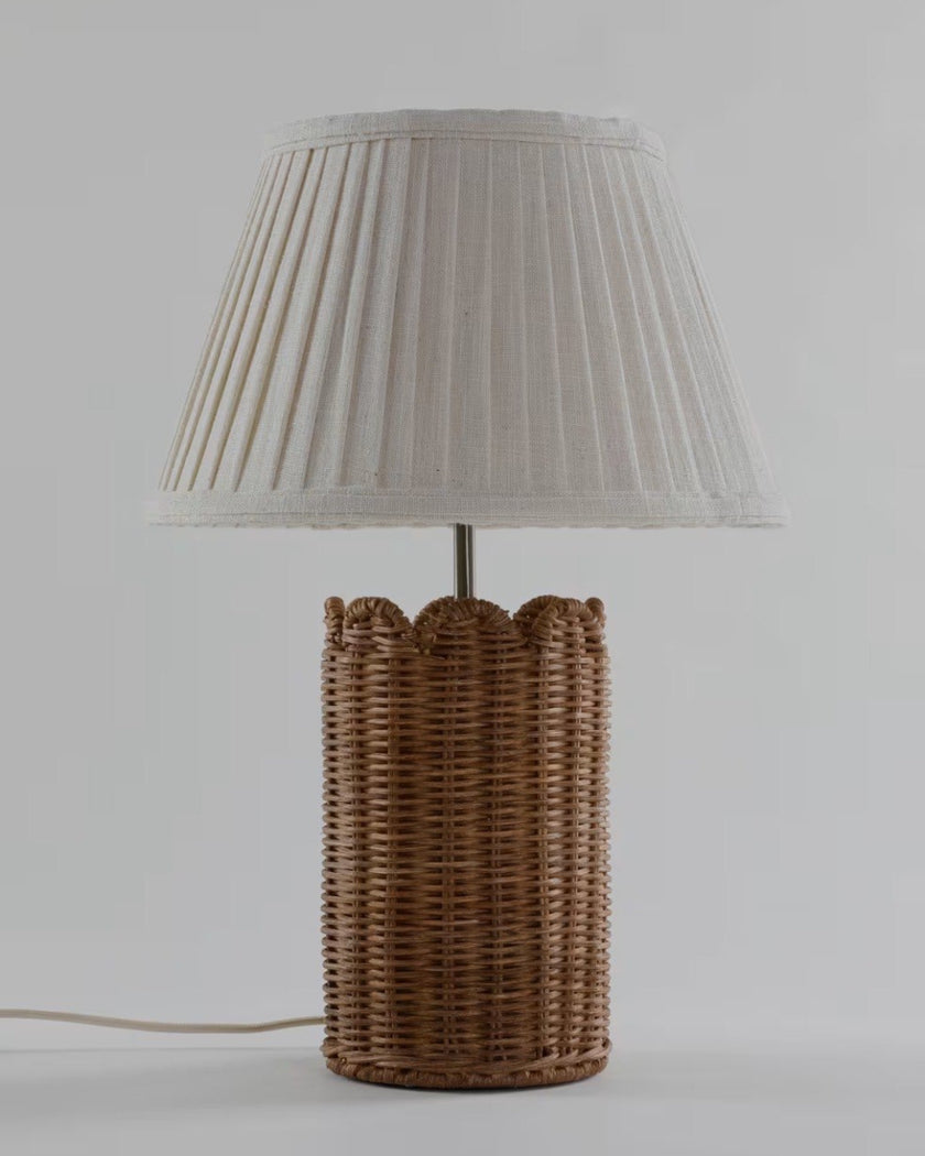 Carrie Rattan Scalloped Table Lamp Large