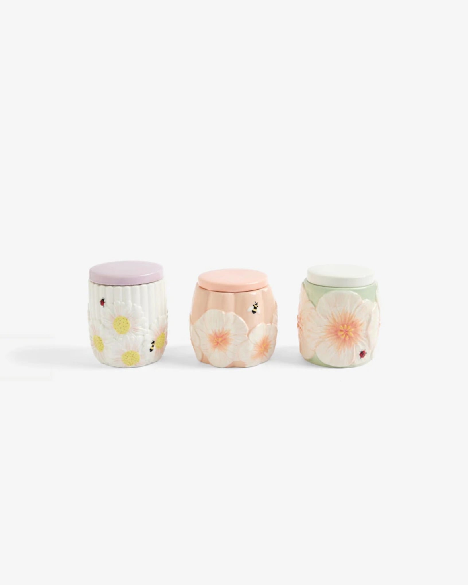Pastel Wildflower Floral Storage Jars (airtight) Set of 3 or 6