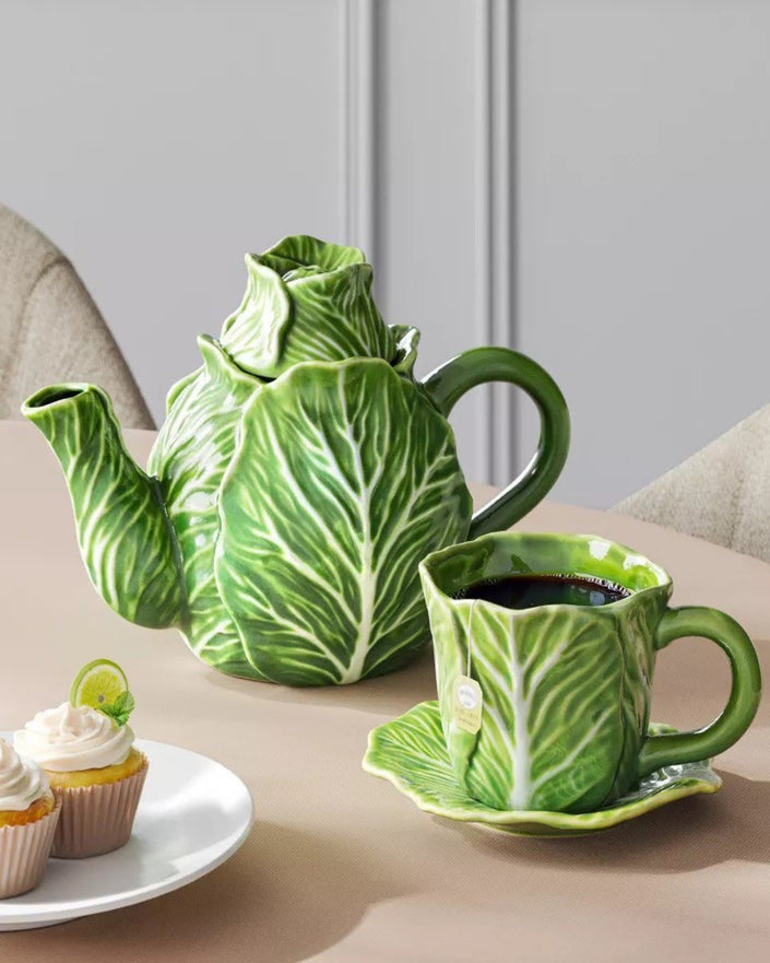 Stoneware Cabbage Teapot 1.15 Litres