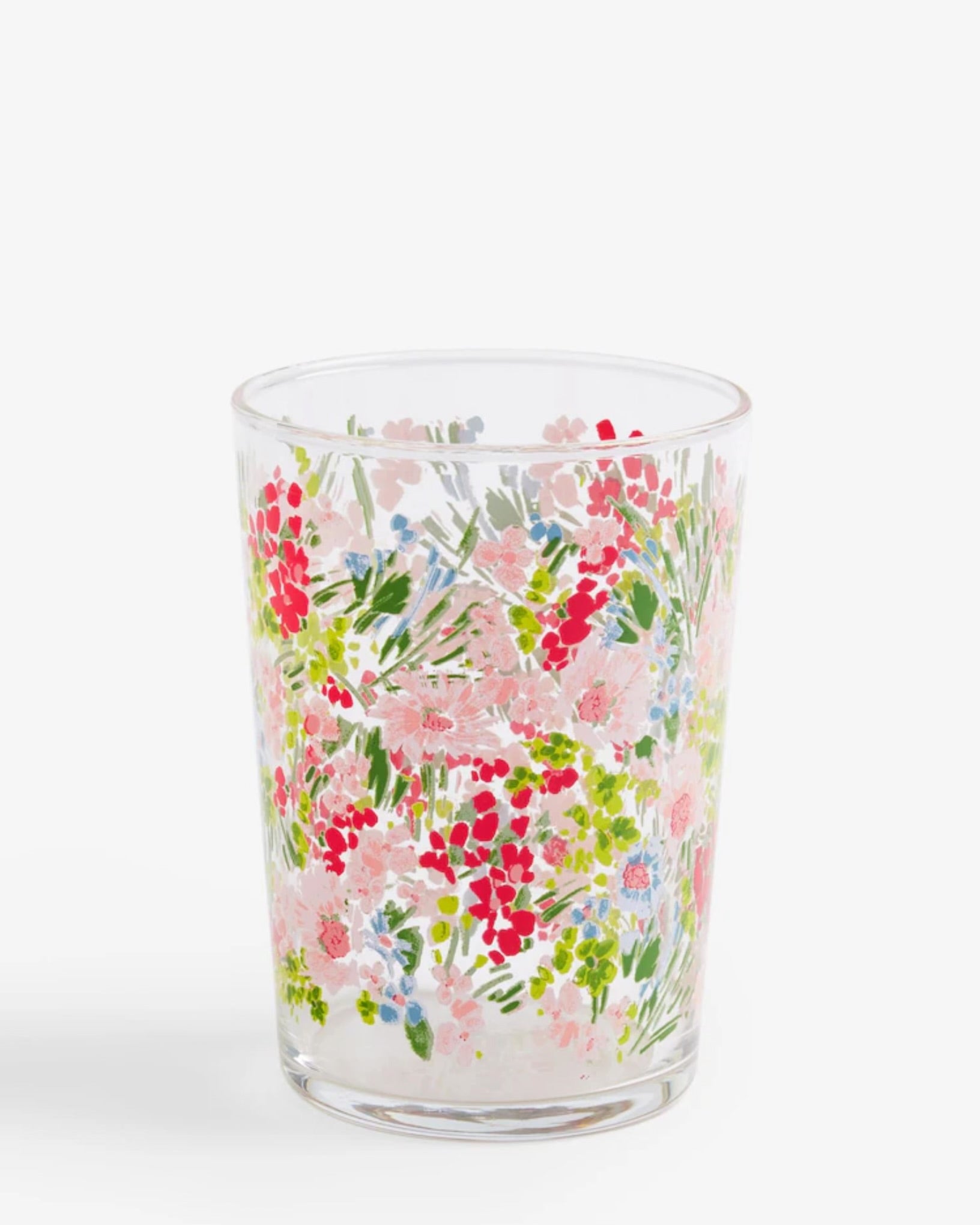 Pink Lisse Floral Set of 4 Tall Tumbler Glasses