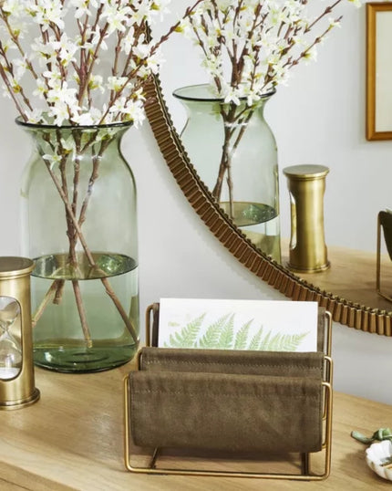 Brass & Canvas Mail Organizer Olive