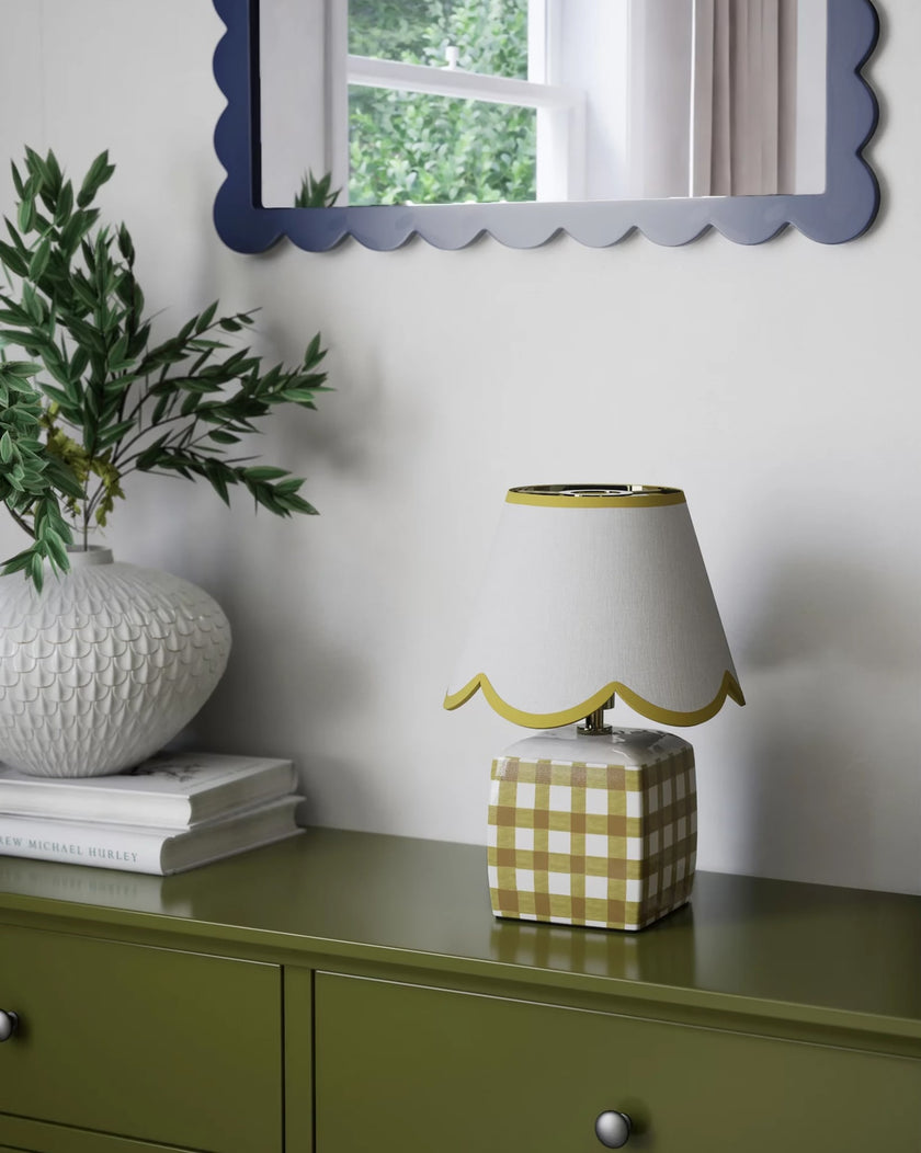 Catherine Ceramic Table Lamp In Ochre