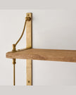 Triple Parker Brass and Wood Shelf