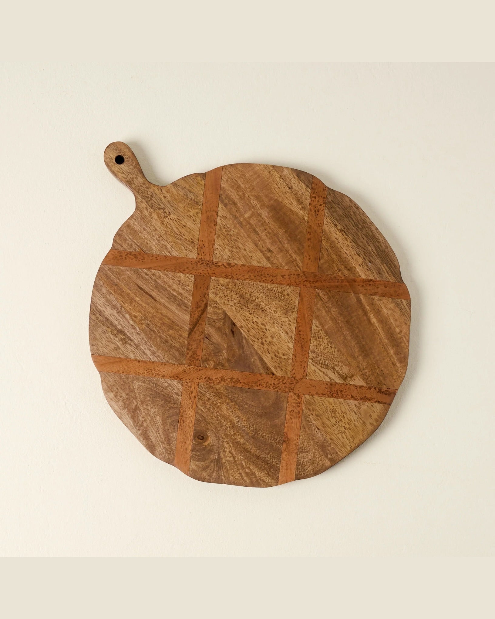 Antiqued Wood Round Serving Board