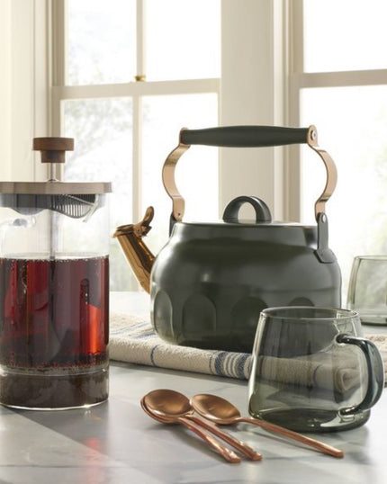 1.9 litres Stainless Steel Arch Cutout Teapot in Dark Green