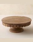Mango Wood Petal Scalloped Cake Serving Stand