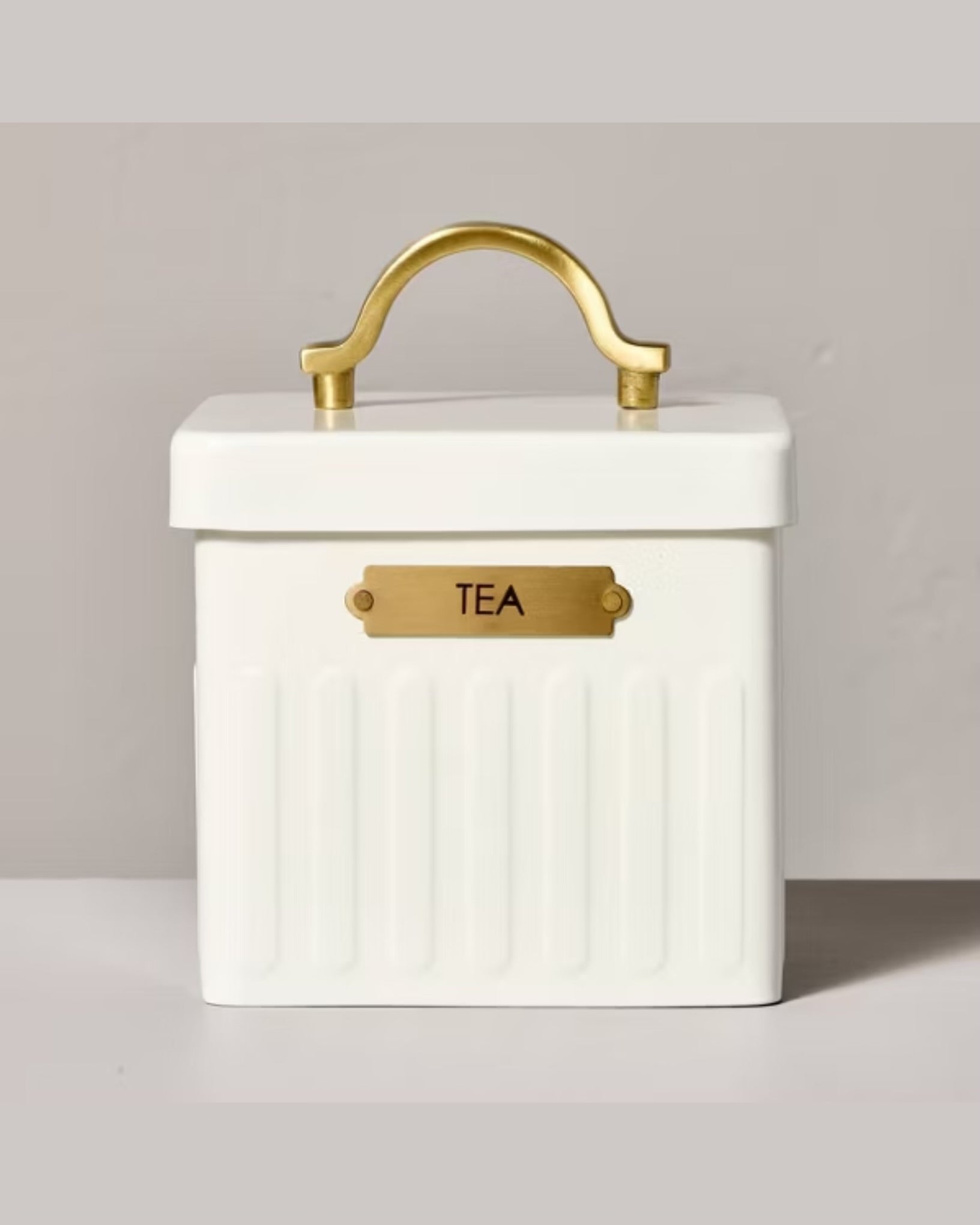 Metal Tea Tin Cream/Brass