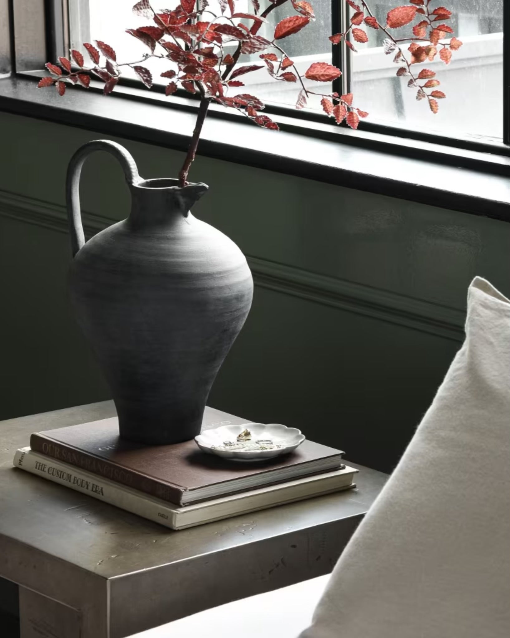 Ravine Black Ceramic Jug Vase