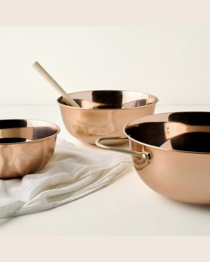 Copper Mixing Bowl Set of 3
