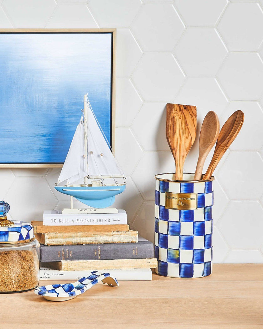 Royal Check Utensil Holder