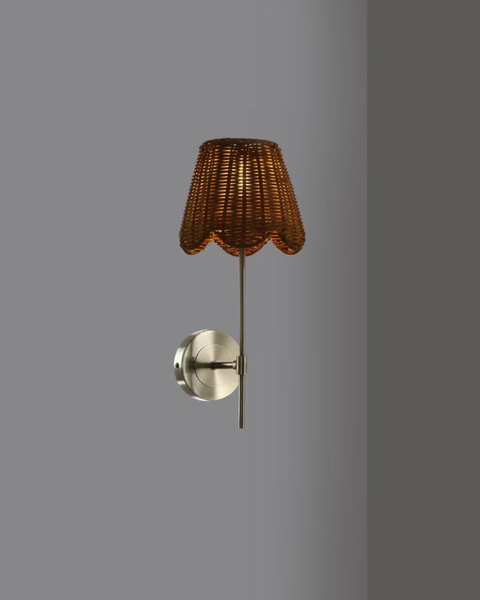 Madeline Rattan Scalloped Wall Light