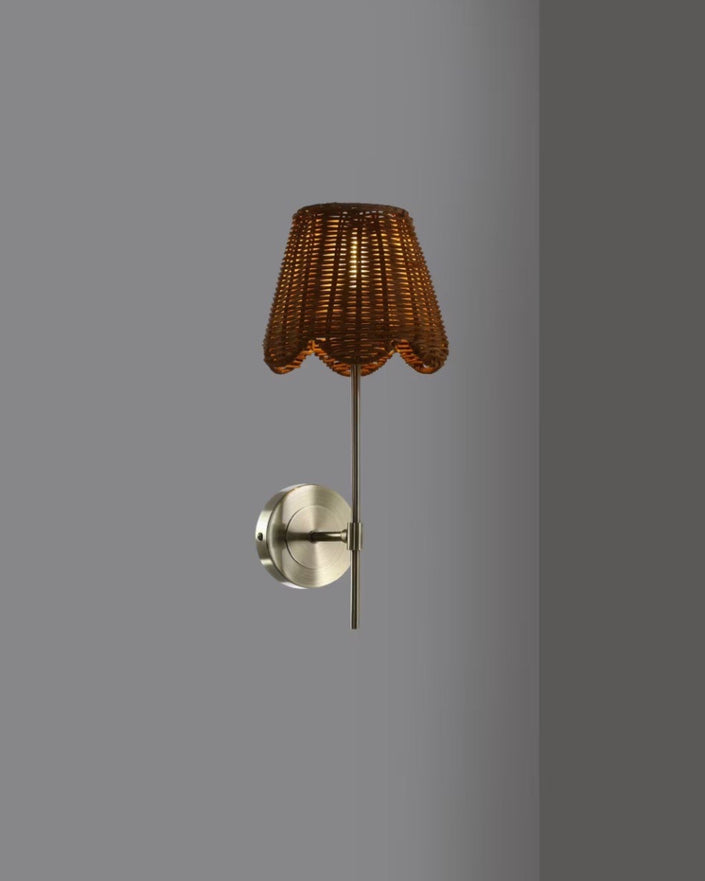 Madeline Rattan Scalloped Wall Light