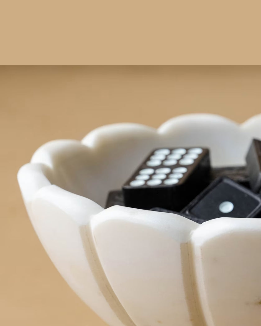 Marble Scalloped Accent Bowl