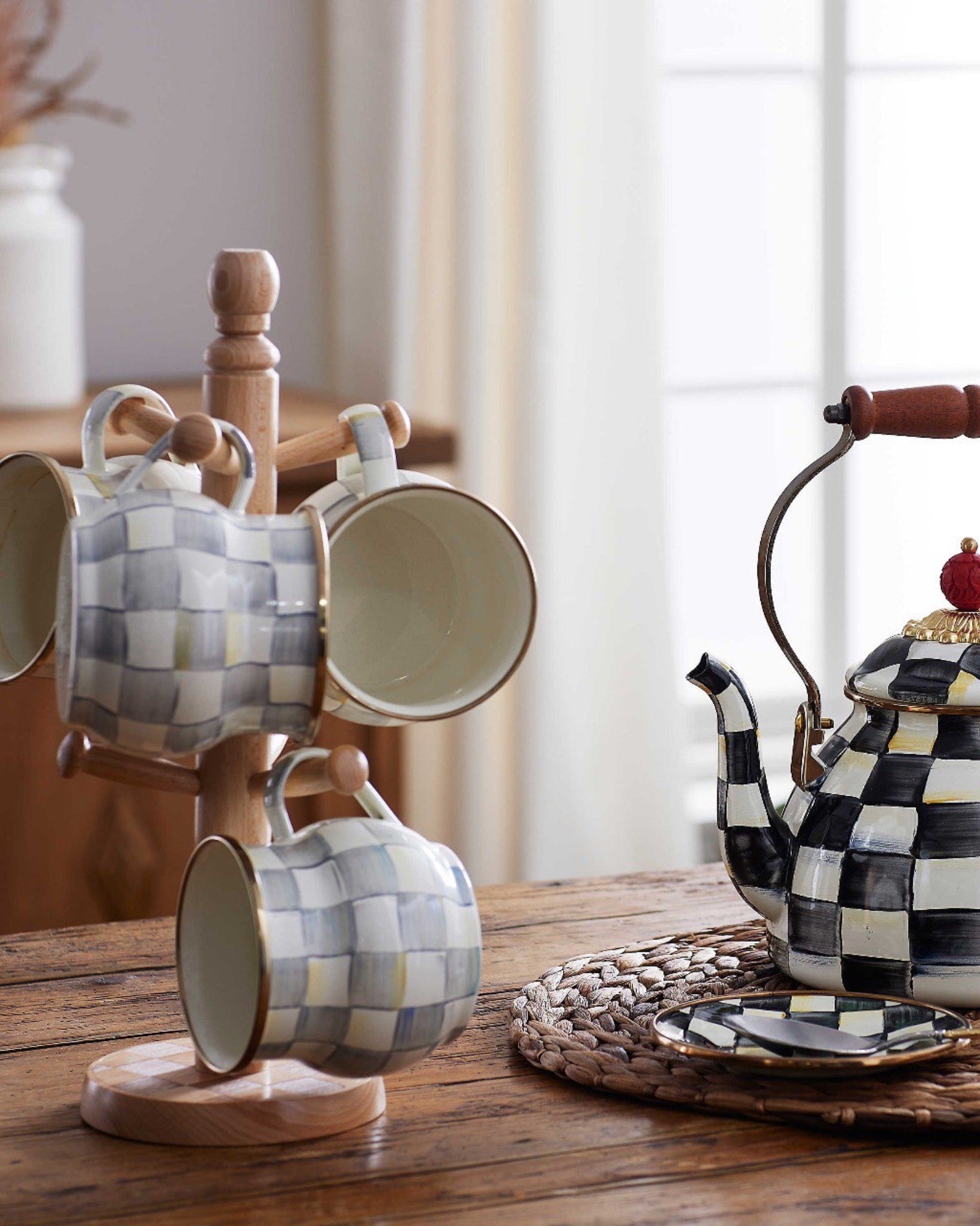 Sterling Check Mug (Set of 2)