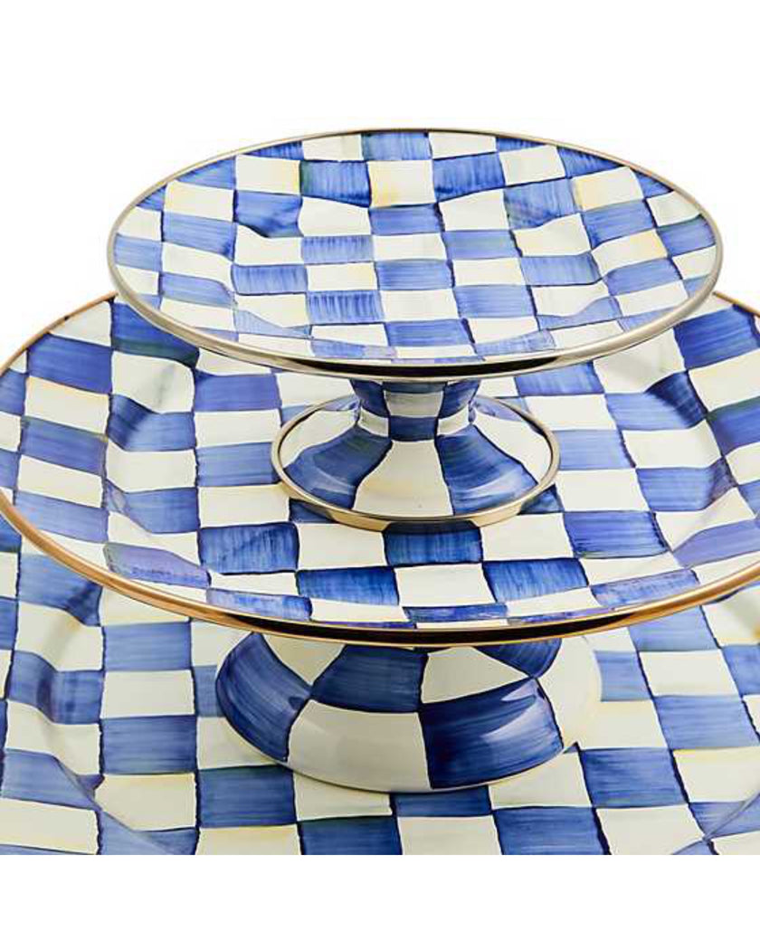 Royal Check Large Pedestal Platter