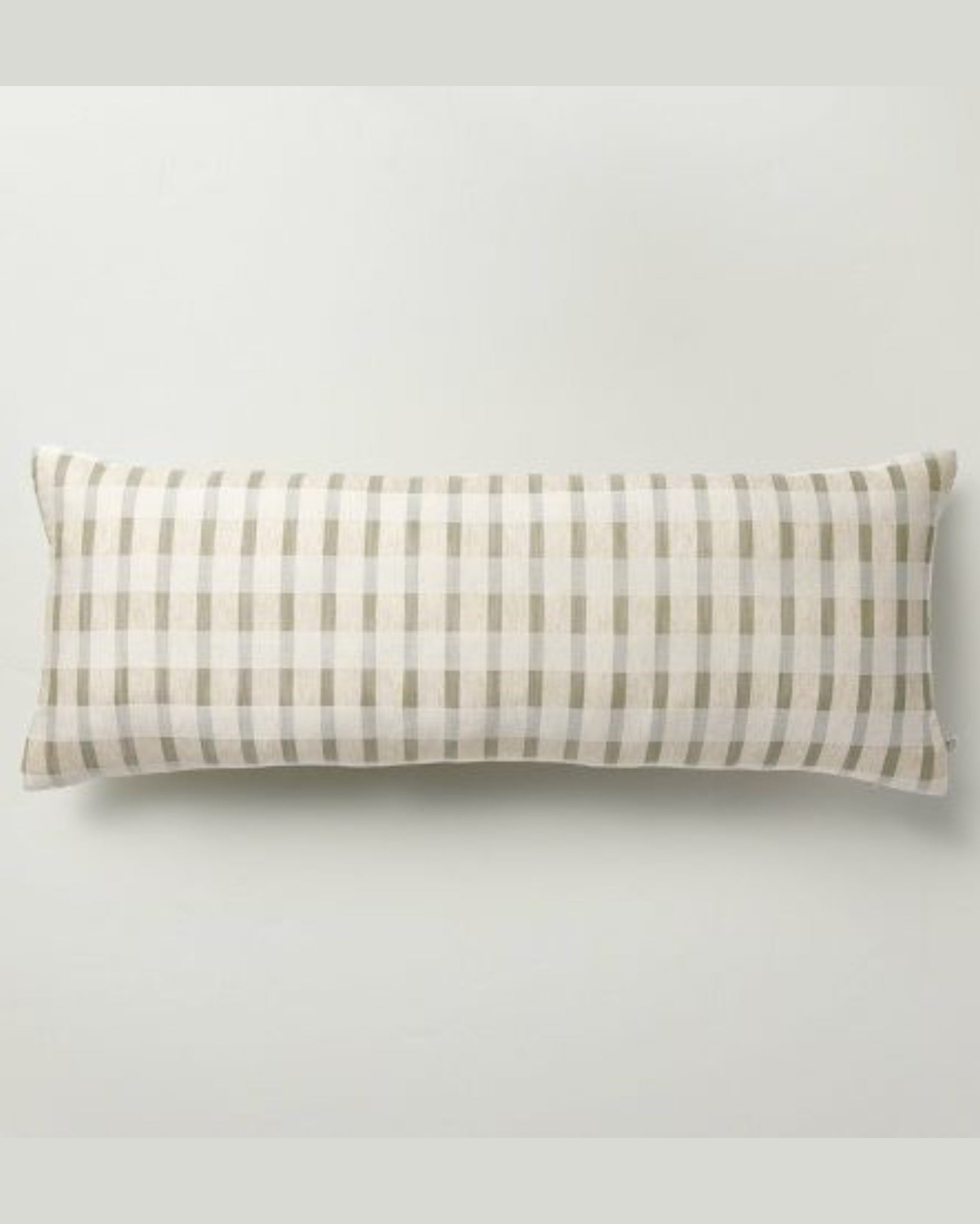 Layered Stripe Lumbar Bed Pillow Sage Green/Cream/Natural