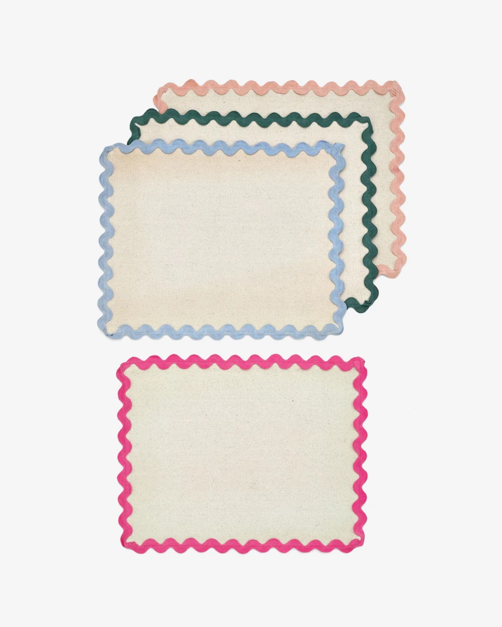 Multi Bright Wiggle Fabric Placemats Set of 4 or 8