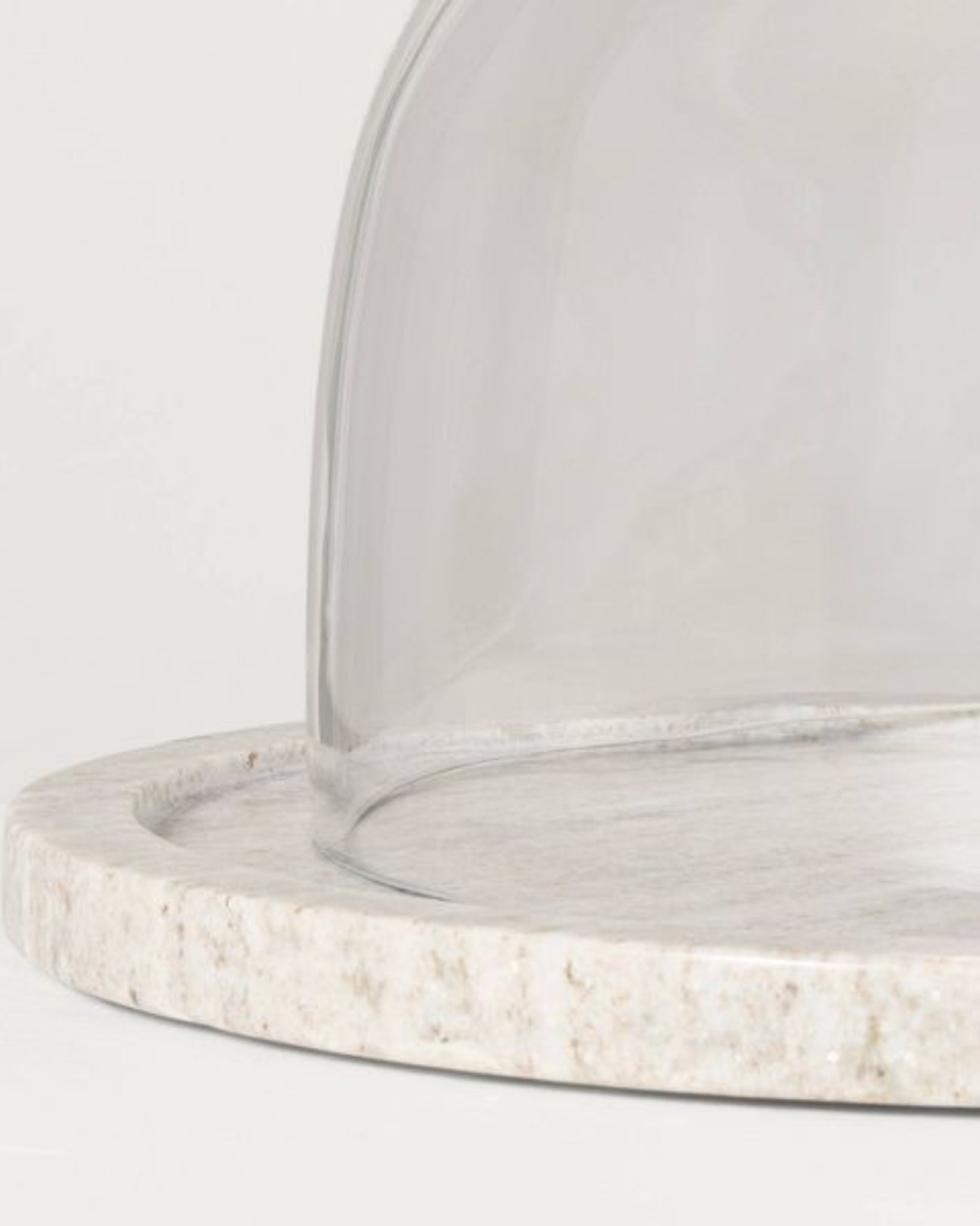 Slab Marble Covered Dessert Stand Warm Gray