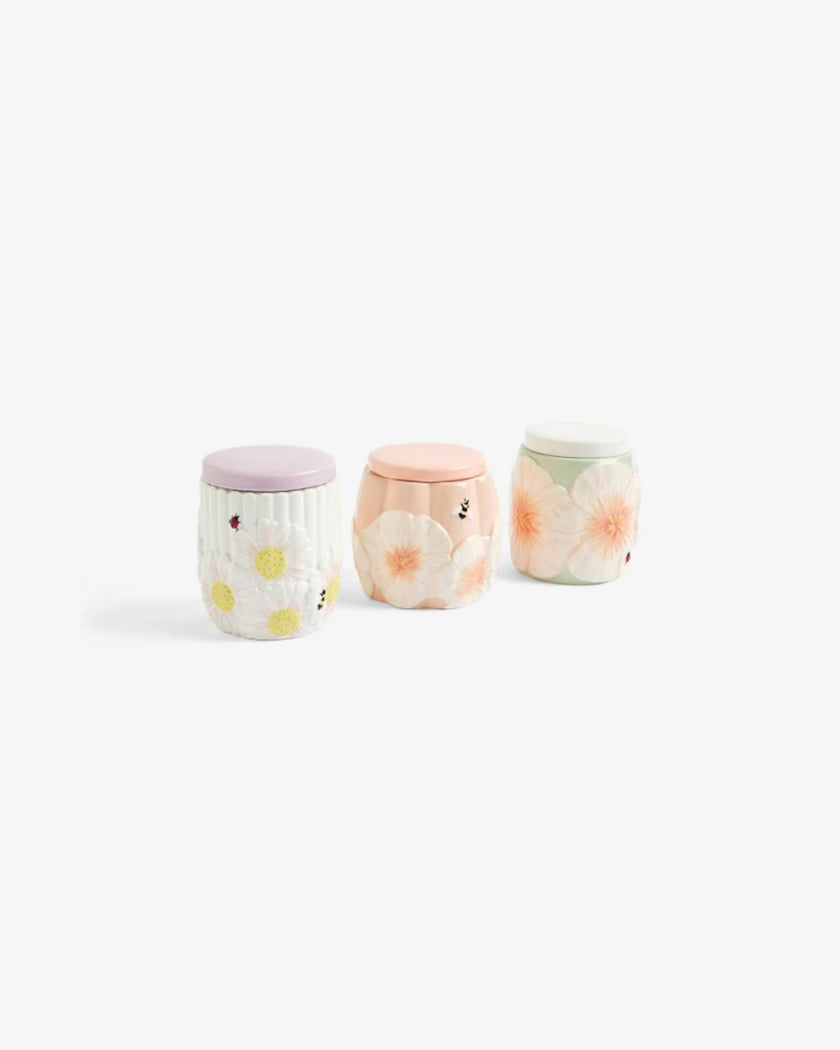 Pastel Wildflower Floral Storage Jars (airtight) Set of 3 or 6