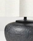 Oversized Ceramic with Fluted Shade Table Lamp Black/White