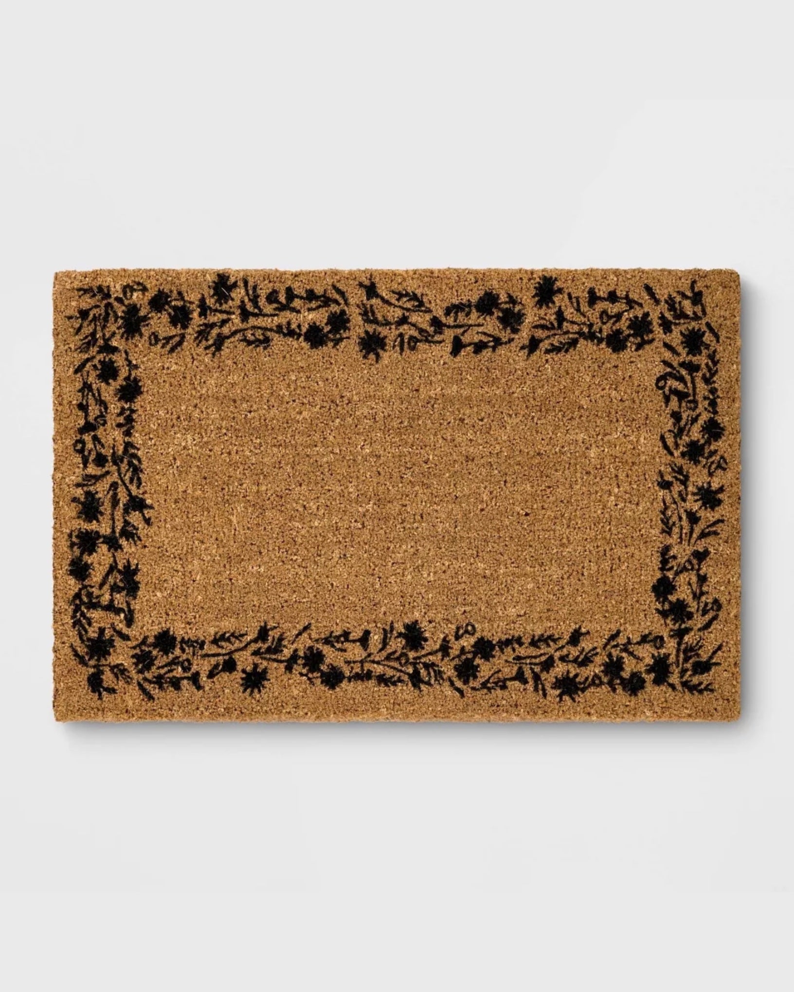 Large Floral Border Estate Doormat Beige (59cm x 90cm)