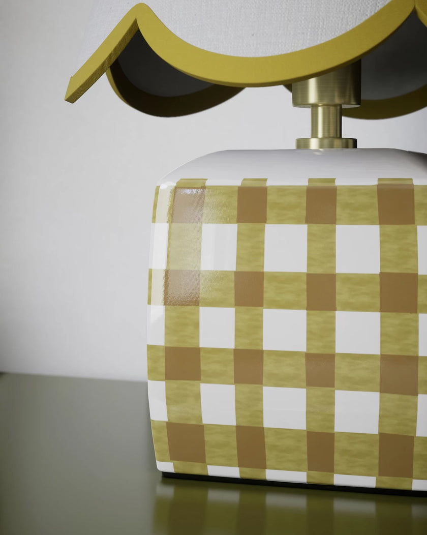 Catherine Ceramic Table Lamp In Ochre