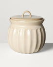 Fluted Stoneware Countertop Canister Tan