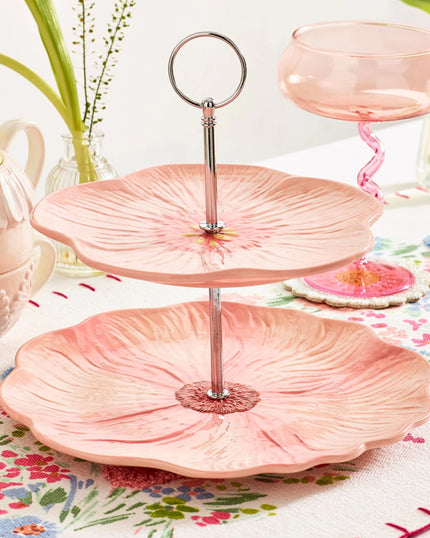 Flower Blossom 2 Tier Serving Stand (hand painted)