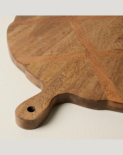 Antiqued Wood Round Serving Board