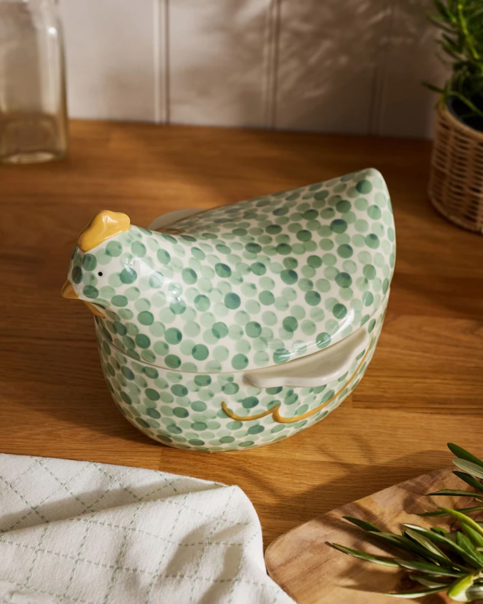 Sage Green Chicken Cassarole Dish