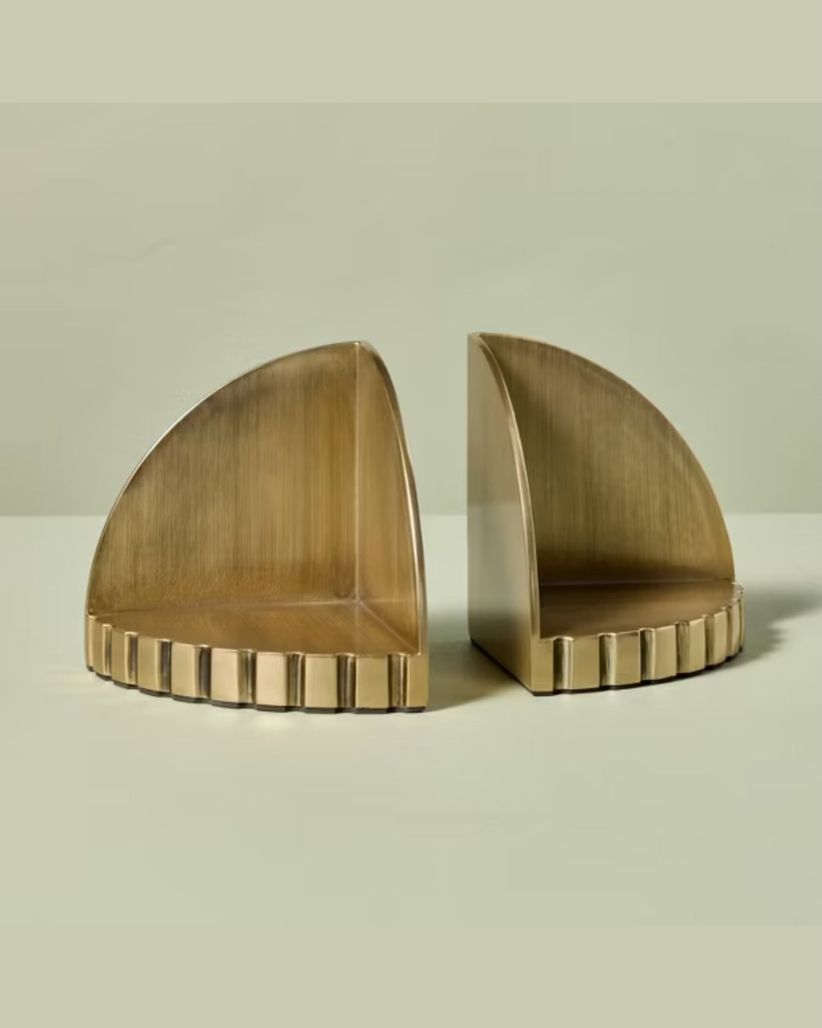 Brass Idler Gear Bookends Antique Finish (Set of 2)