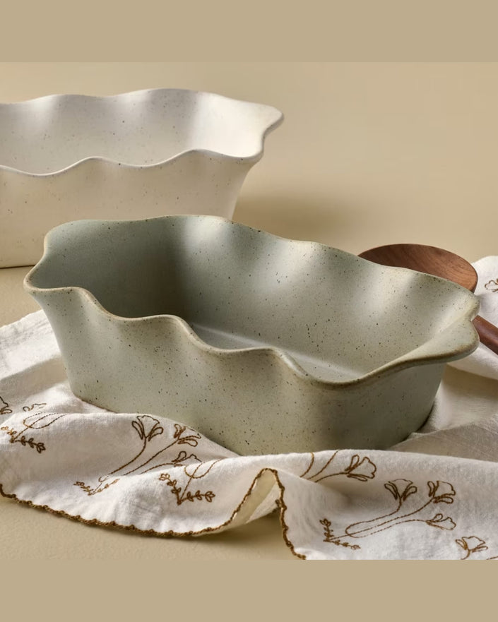 Loden Green Scalloped Loaf Pan