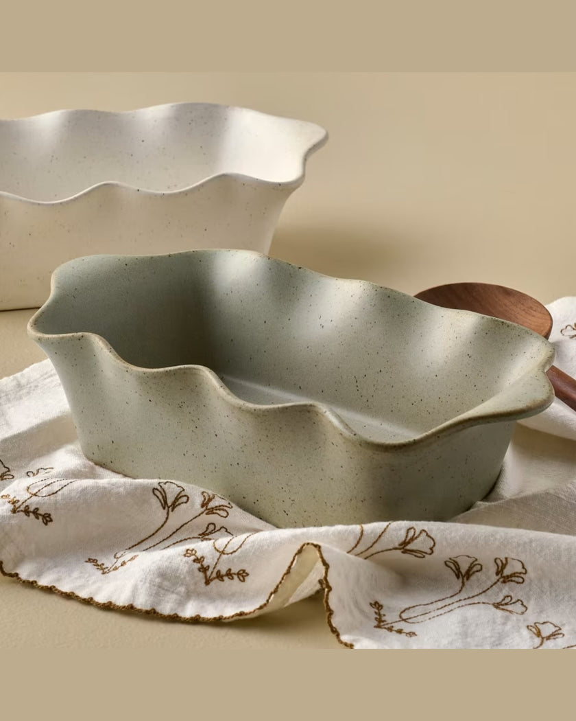 Loden Green Scalloped Loaf Pan