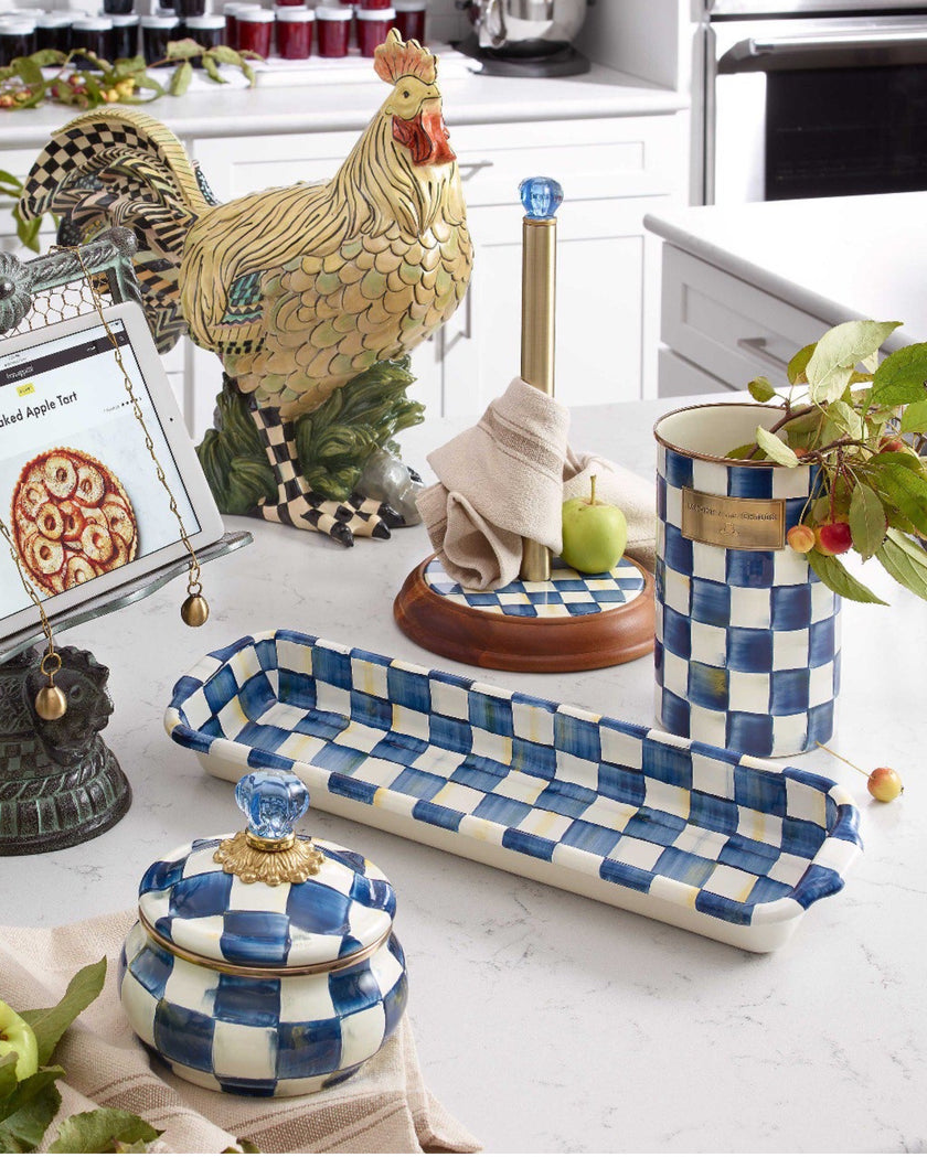 Royal Check Utensil Holder