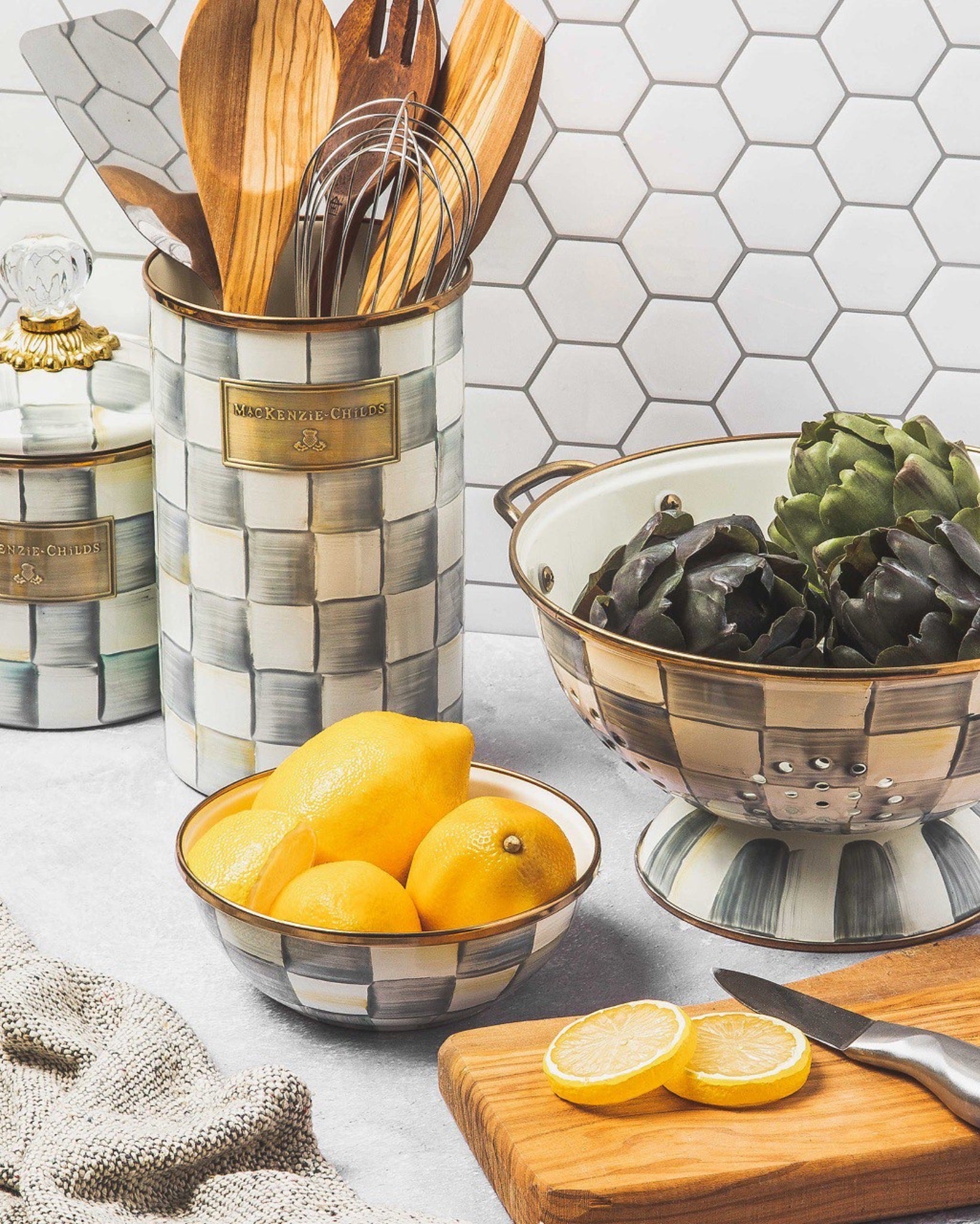 Sterling Check Utensil Holder